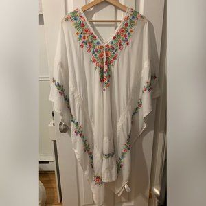 Star Mela White Floral Embroidered Dress